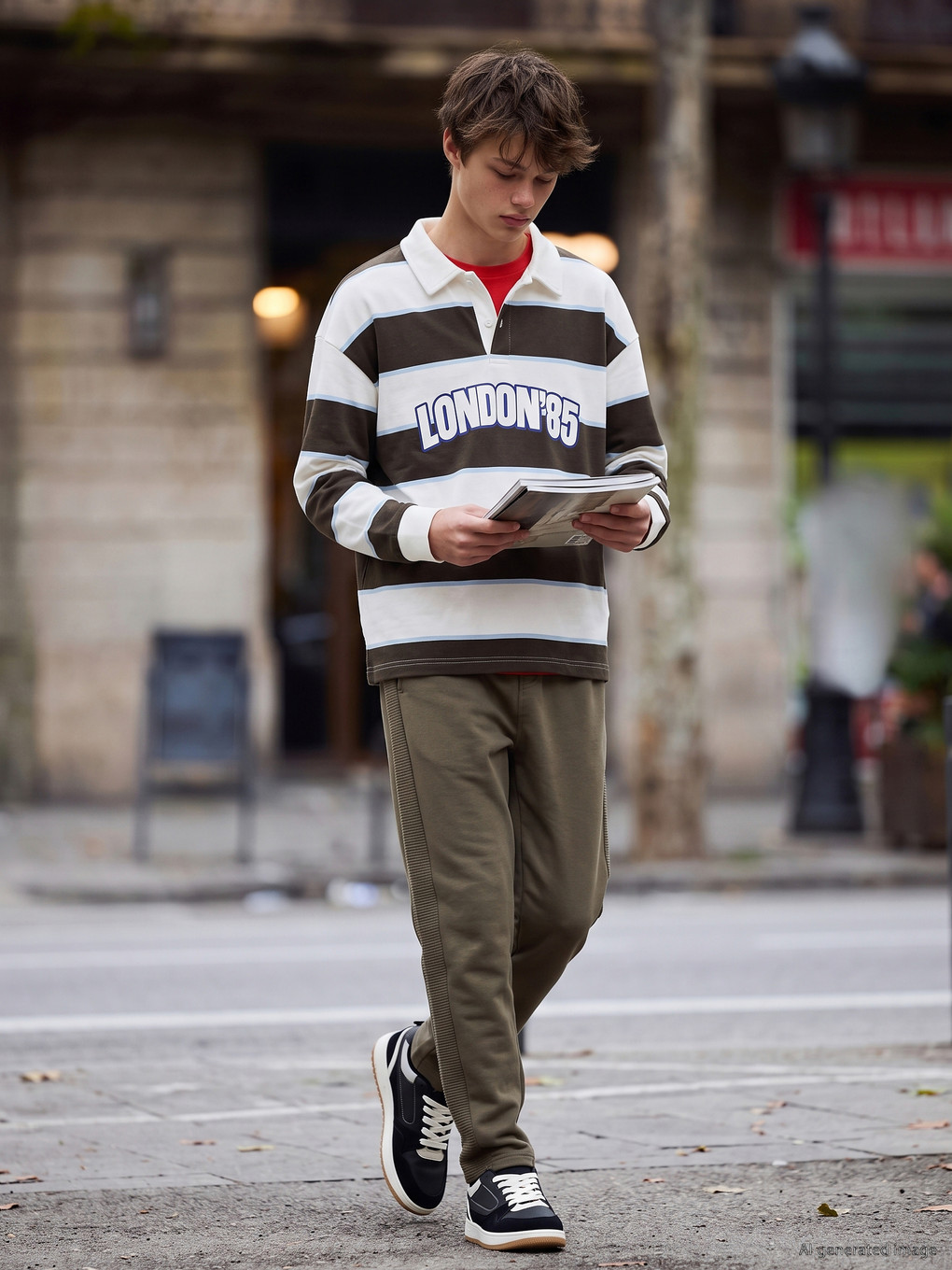 Teenage Boy Brown T-shirt-1