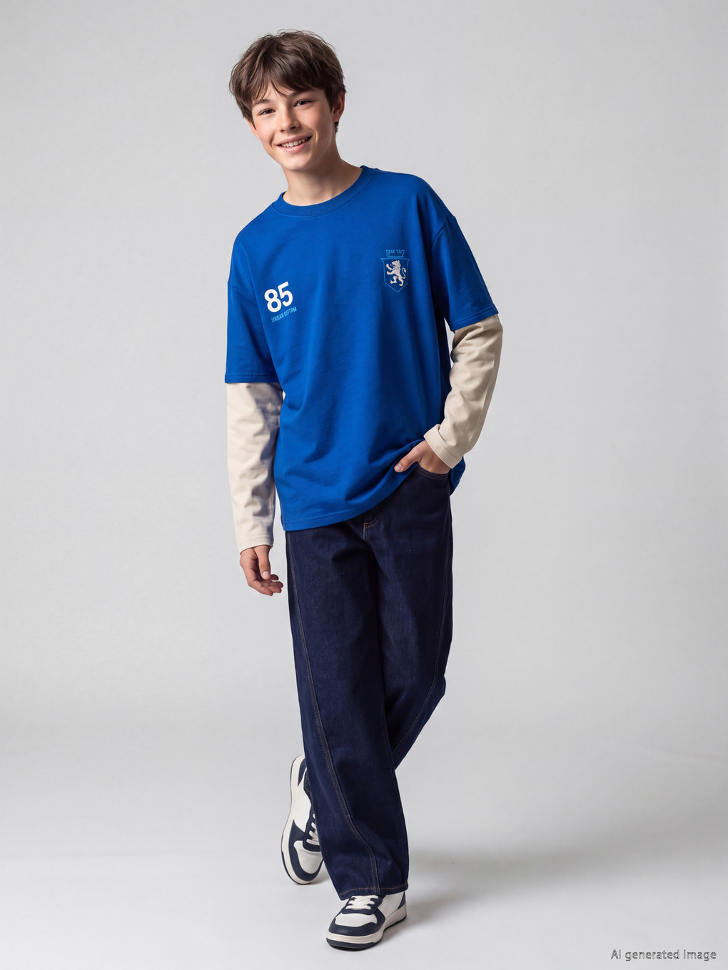 Teenage Boy Blue T-shirt-2