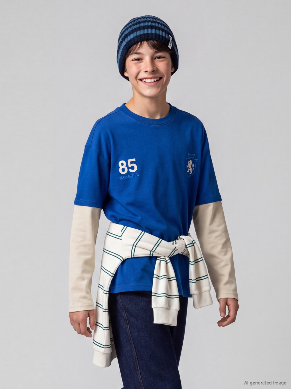 Teenage Boy Blue T-shirt-3