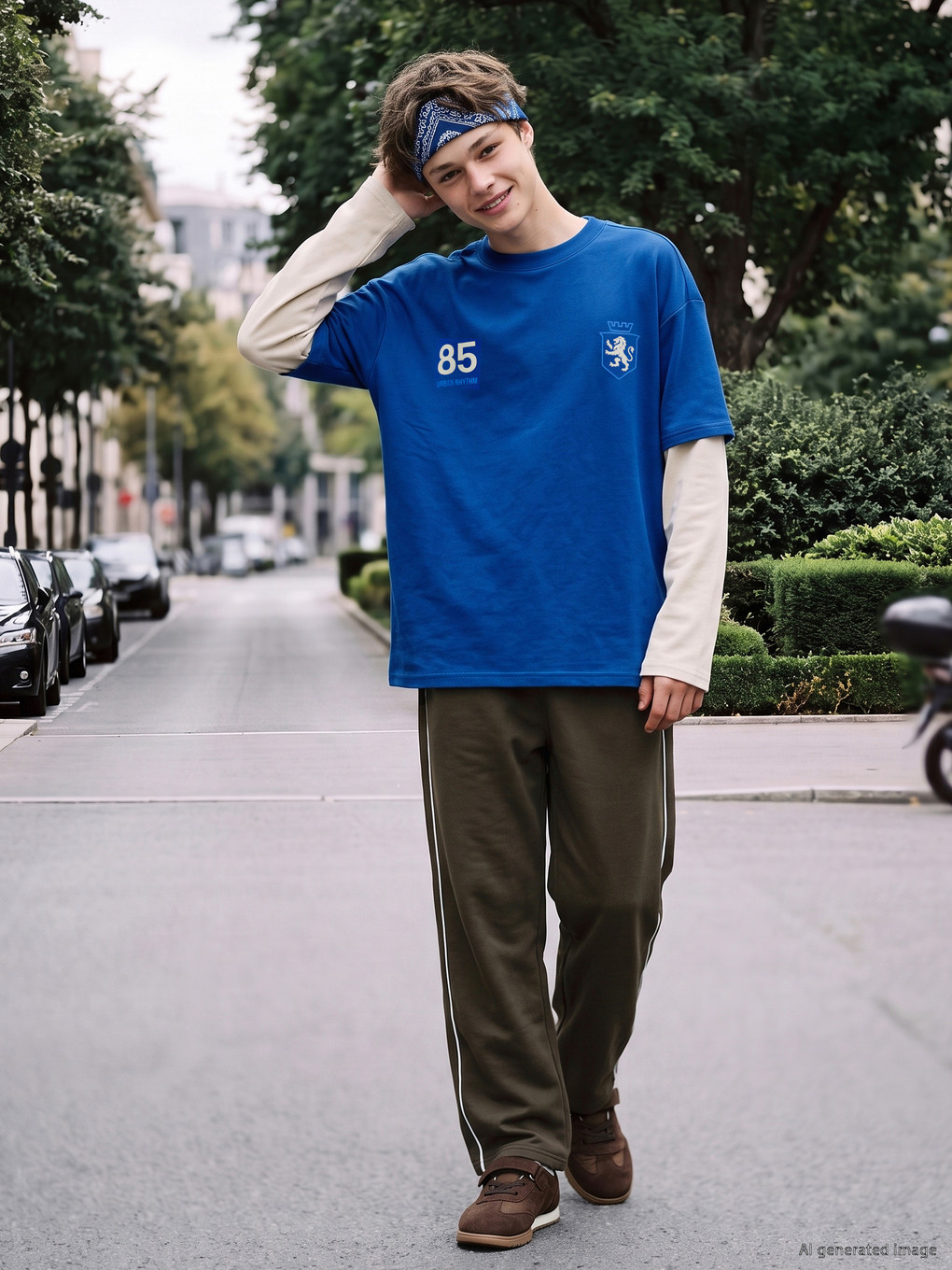Teenage Boy Blue T-shirt-1