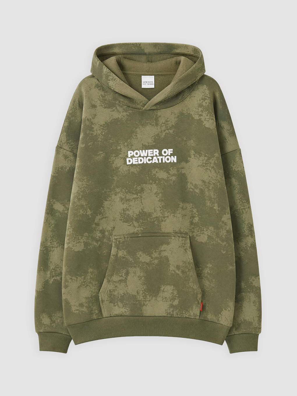 Haki Kapüşonlu Genç Erkek Kalın Sweatshirt
