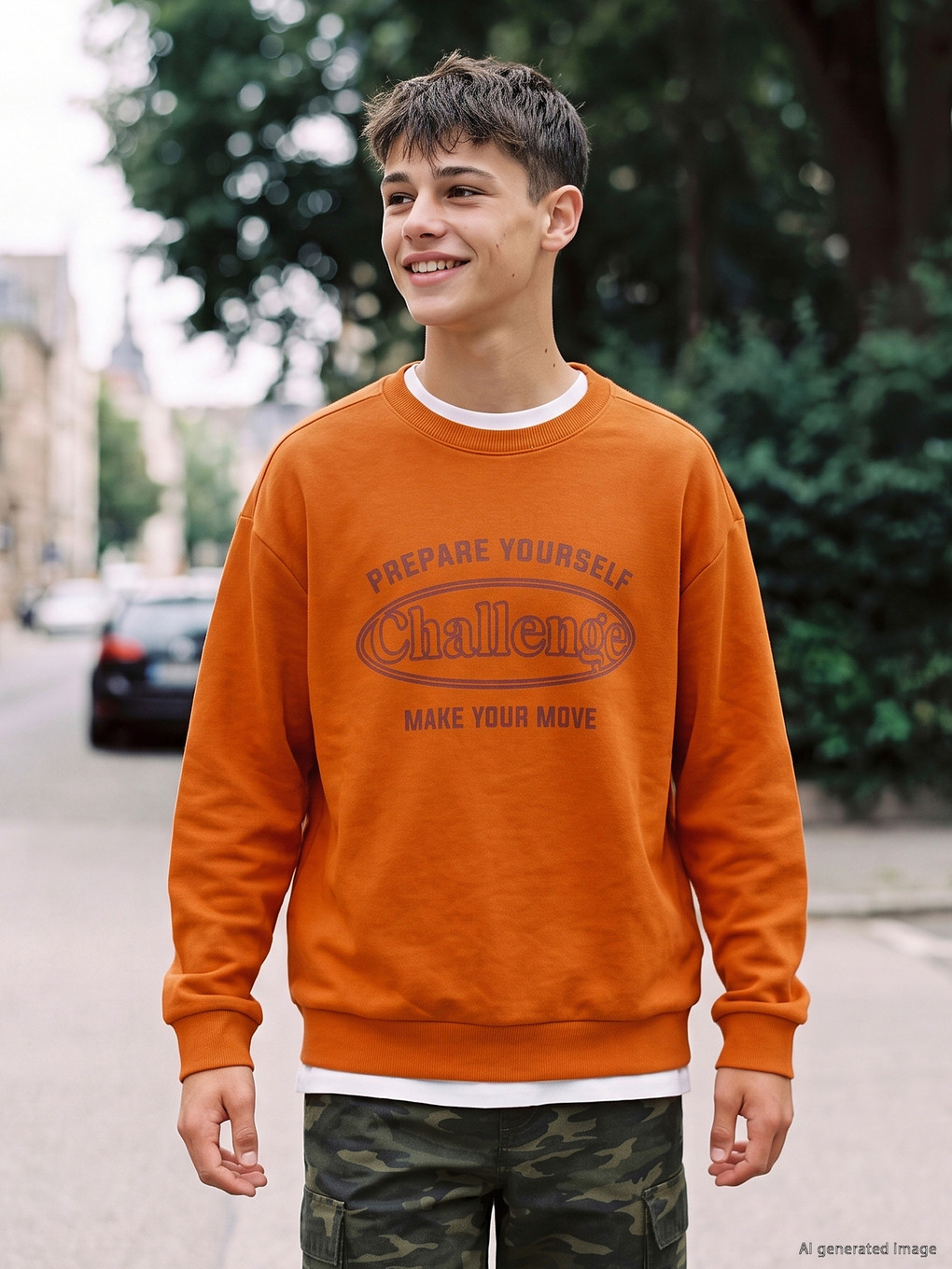 Teenage Boy Orange T-shirt