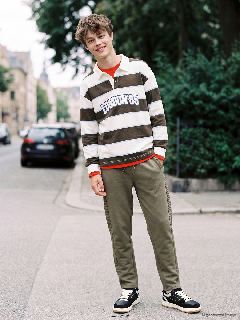 Teenage Boy Khaki Sweatpants-1