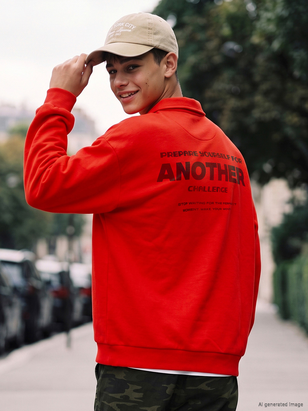 Teenage Boy Orange Sweatshirt