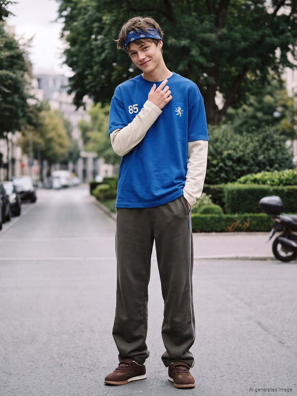 Teenage Boy Khaki Sweatpants-1