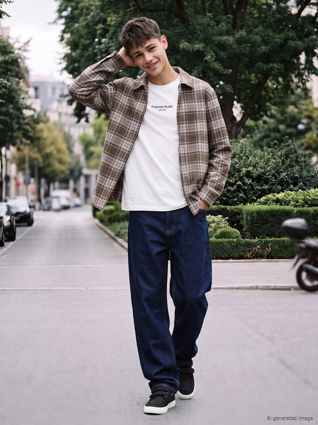 Teenage Boy Brown Shirt-1
