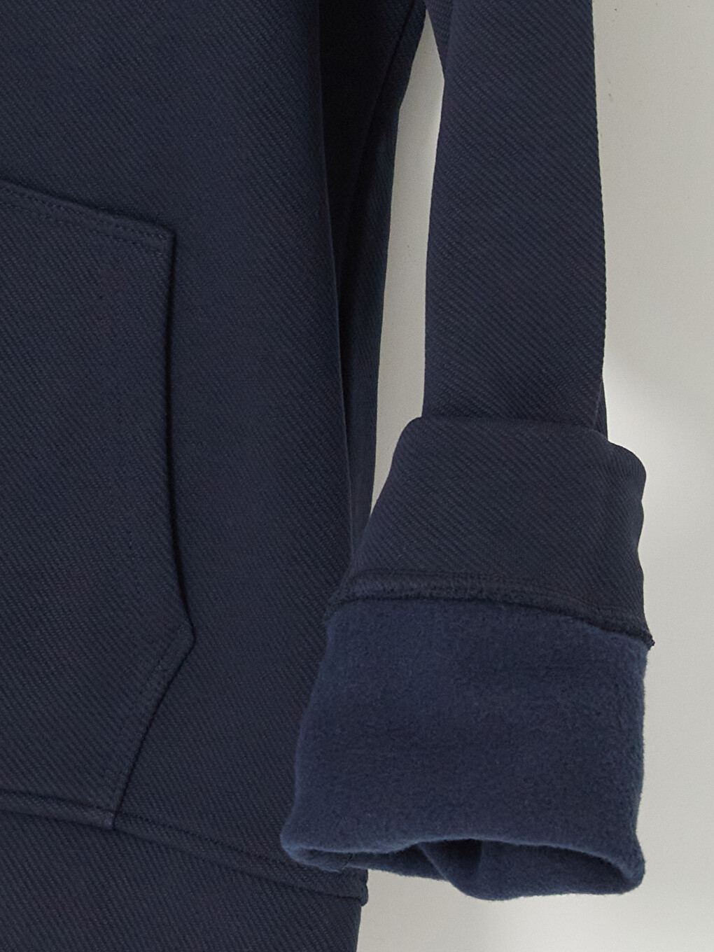 Lacivert Kapüşonlu Erkek Fermuarlı Sweatshirt-3