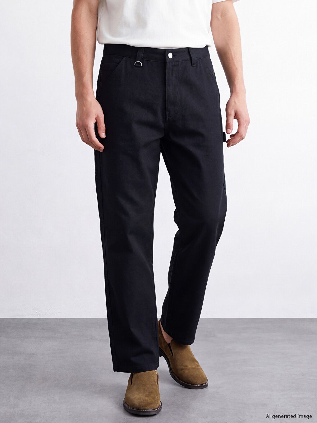 Lacivert Loose Fit Erkek Pantolon-1