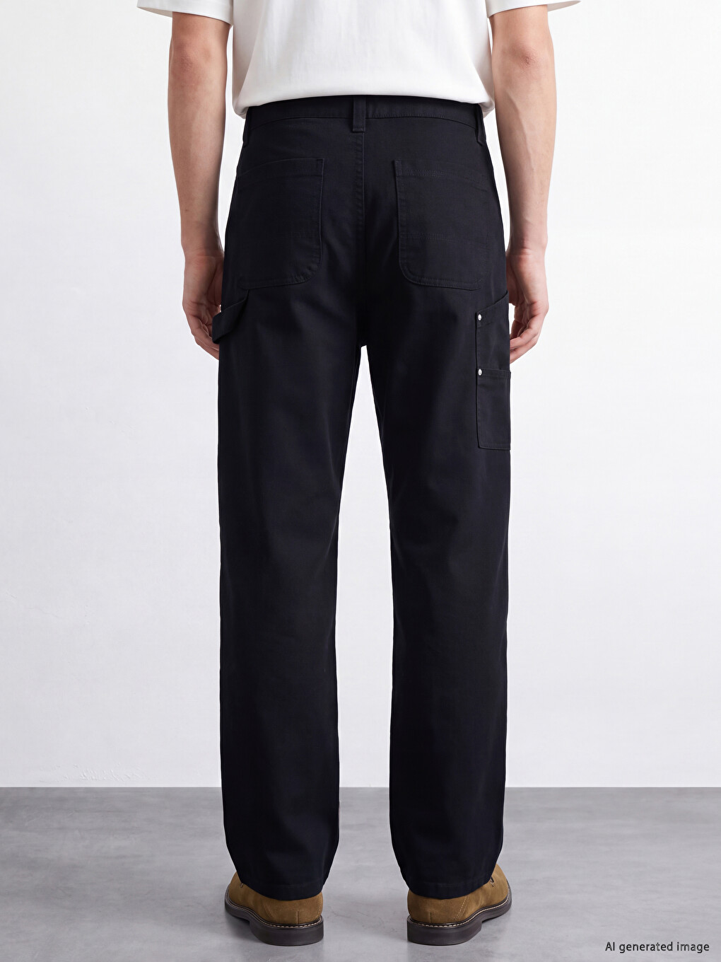 Lacivert Loose Fit Erkek Pantolon-3