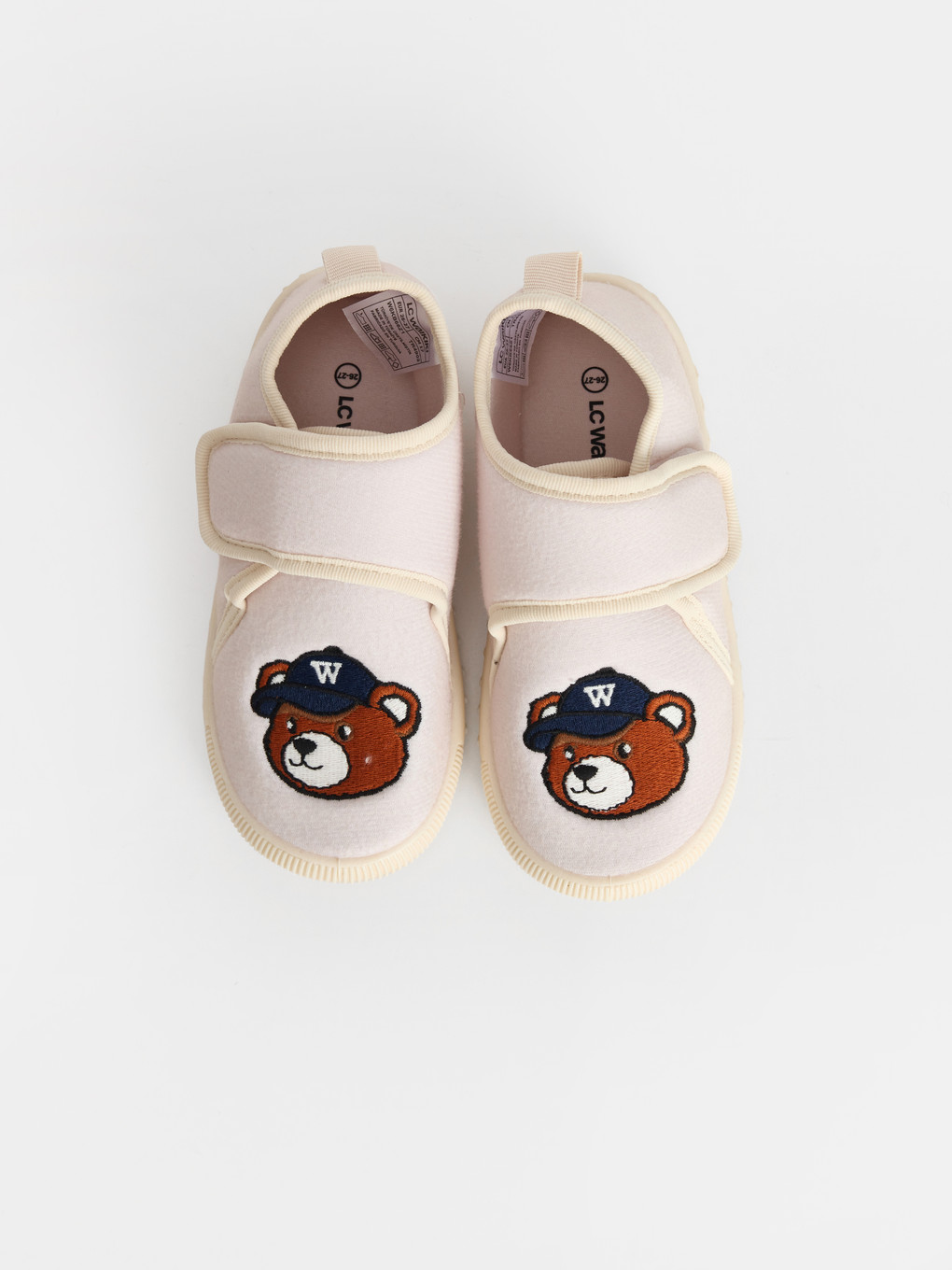 Bej Ayı Teddy Nakışlı Erkek Çocuk Panduf-1