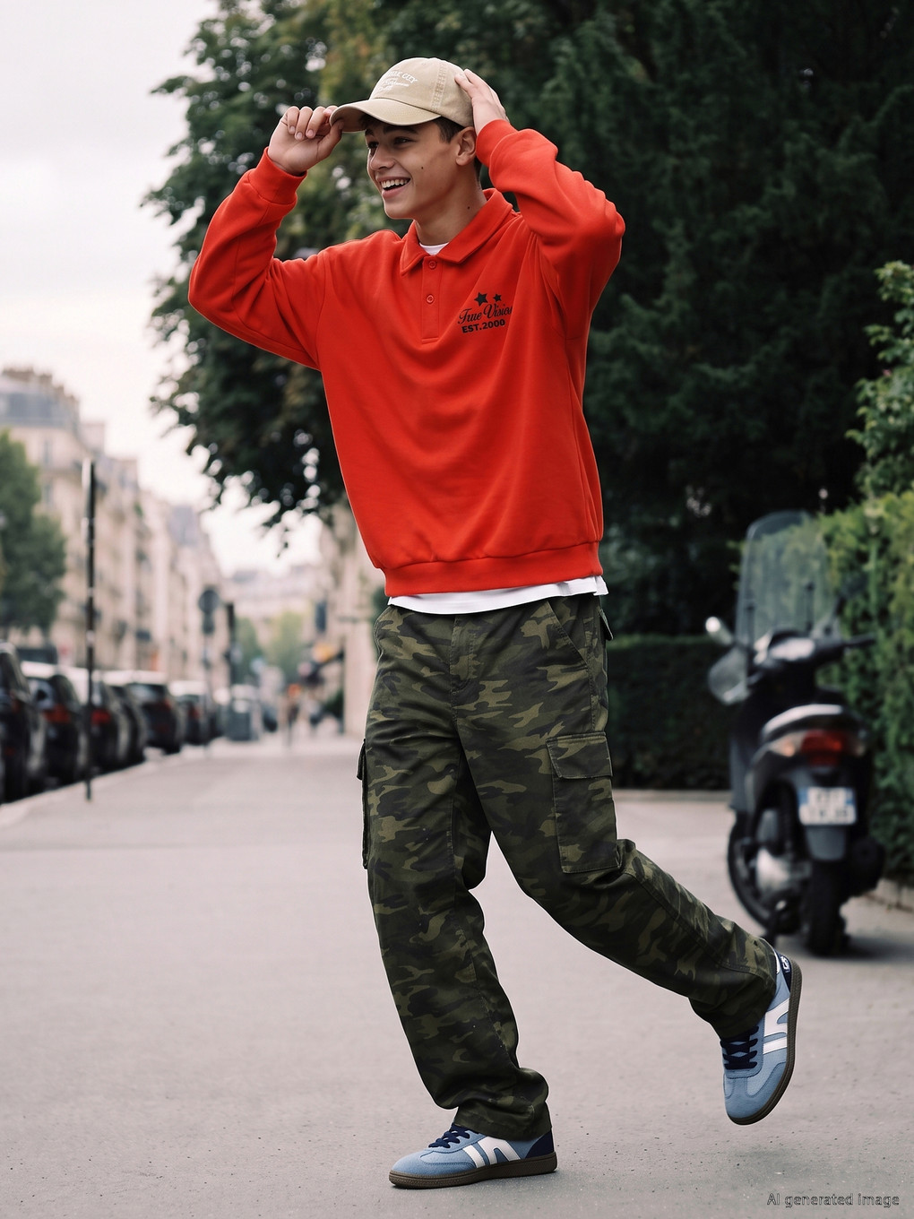 Teenage Boy Khaki Cargo Trousers-1