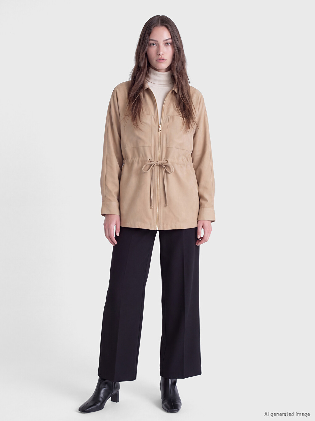 Shirt Collar Women's Jacket-1