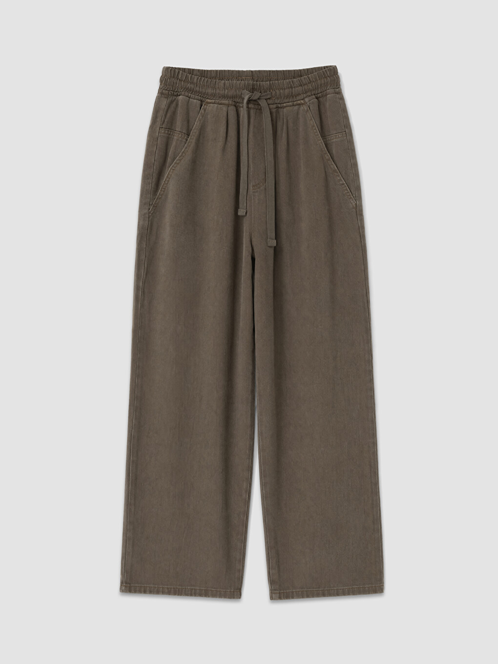 Bej Beli Lastikli Erkek Jean Pantolon-4