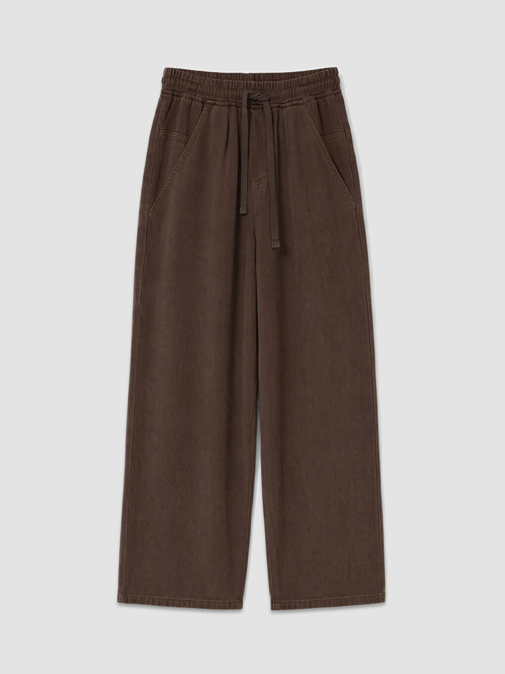 Kahverengi Beli Lastikli Erkek Jean Pantolon-4