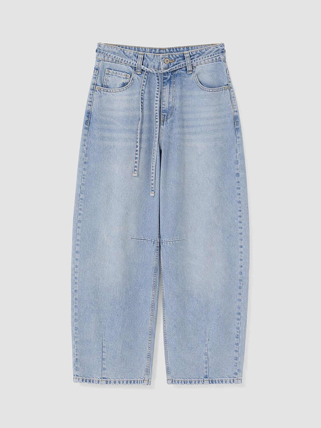Waist Sashed Barrel Jean