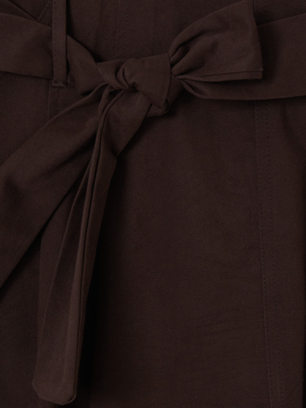 Waist Belted Poplin Flared Skirt-5