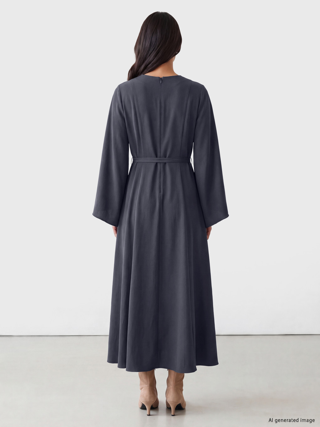 Rochie Evazată Cu Mâneci Clopot-2