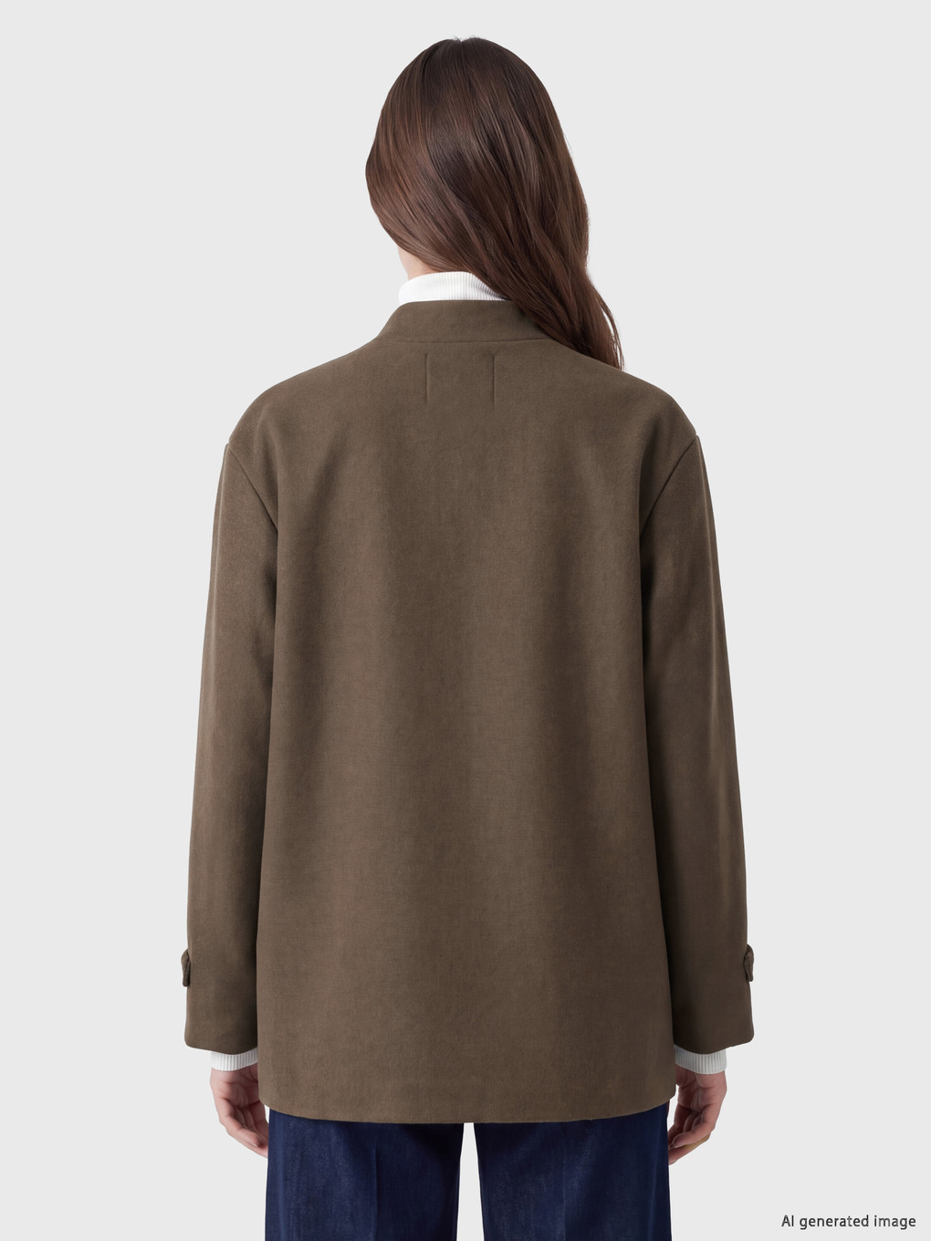 Grandad Collar Chinese Buttoned Women's Cachet Coat-3