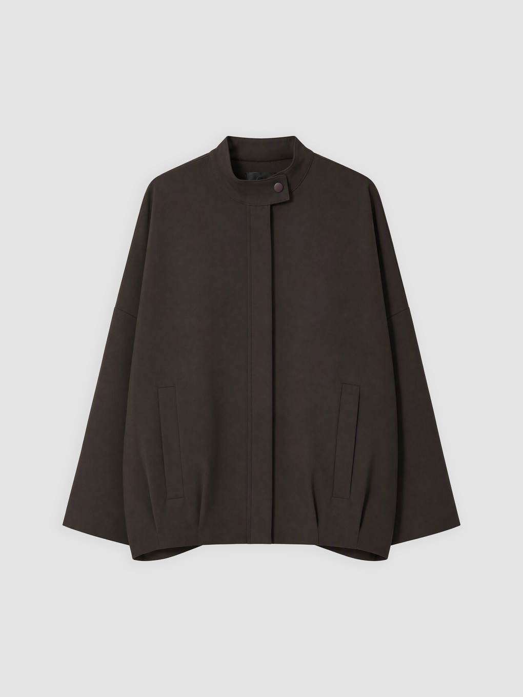 Grandad Collar Oversize Women's Raincoat