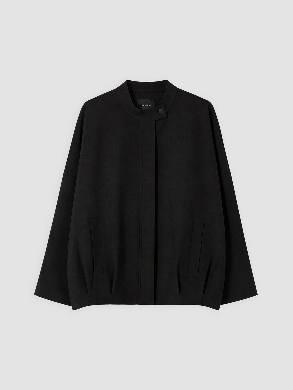 Grandad Collar Oversize Women's Raincoat