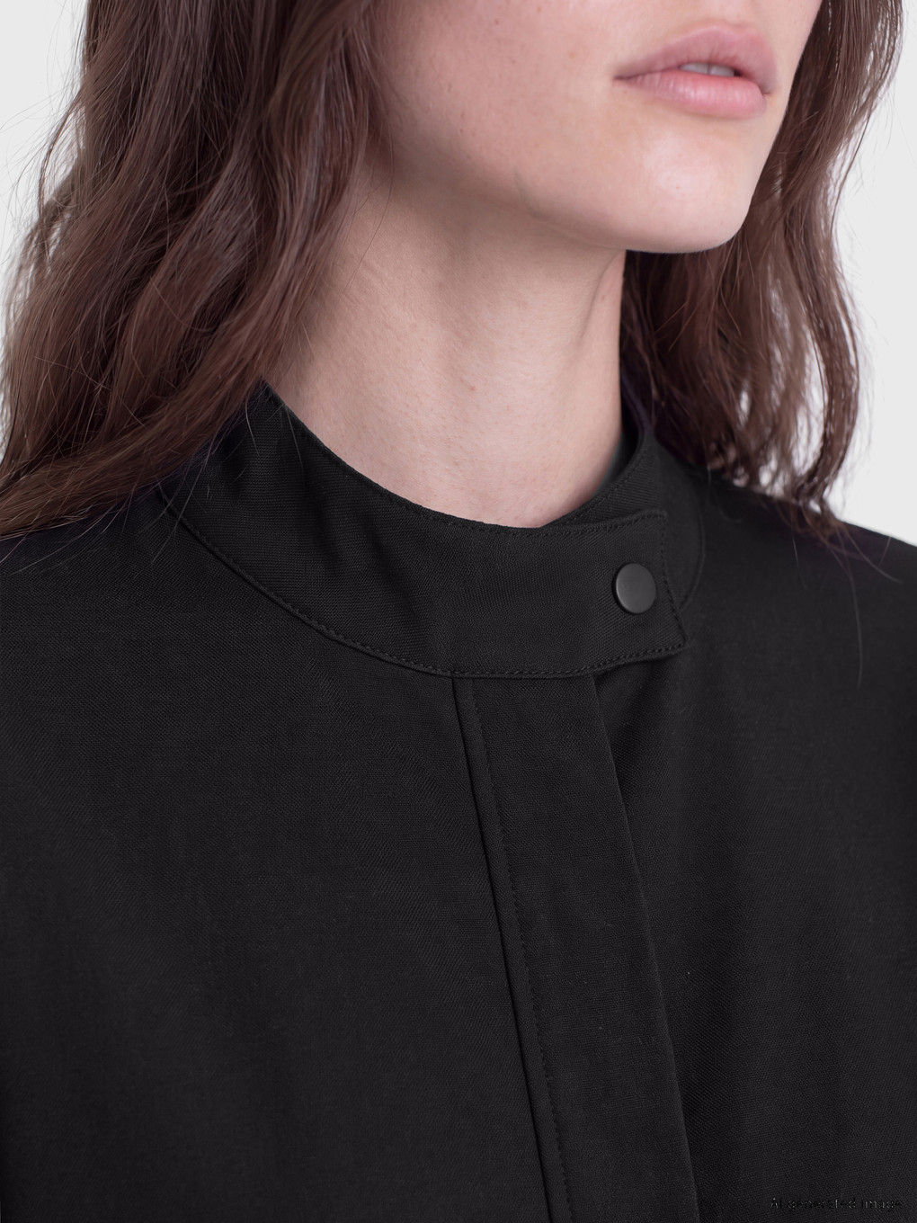 Grandad Collar Oversize Women's Raincoat-2