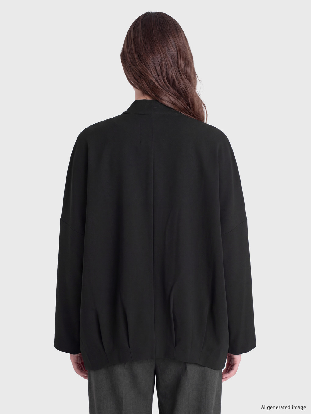 Grandad Collar Oversize Women's Raincoat-3