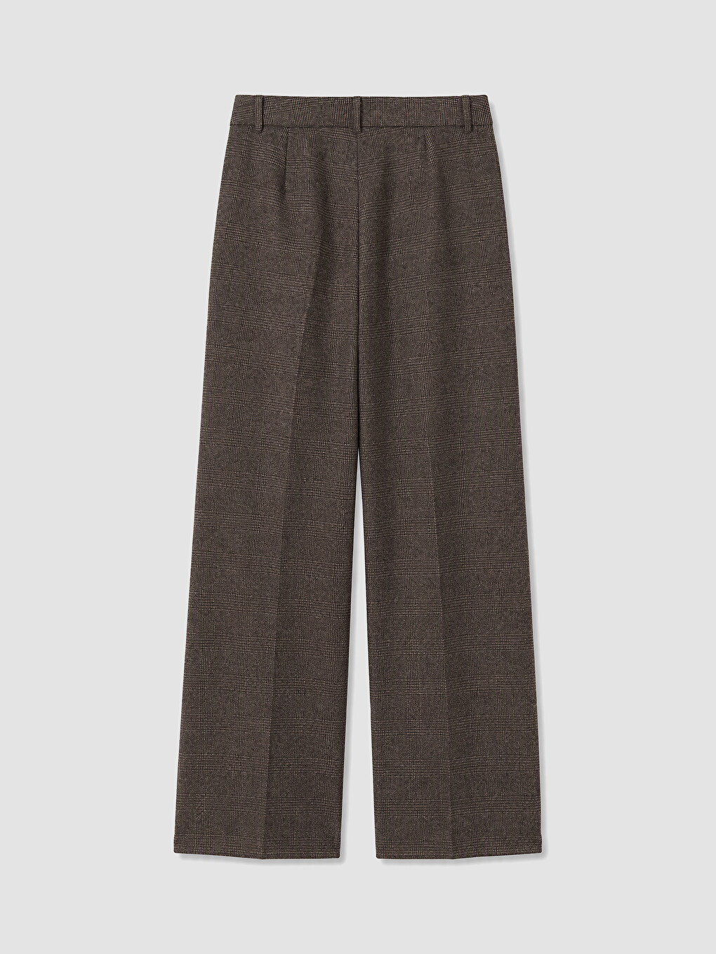 Wide Leg Plaid Women's Fabric Trousers-2