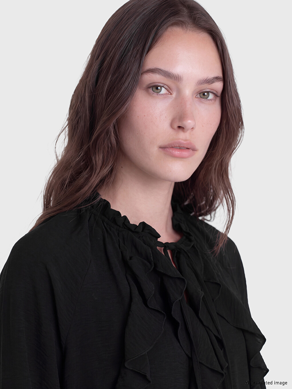 Tie Neck Ruffled Blouse-2