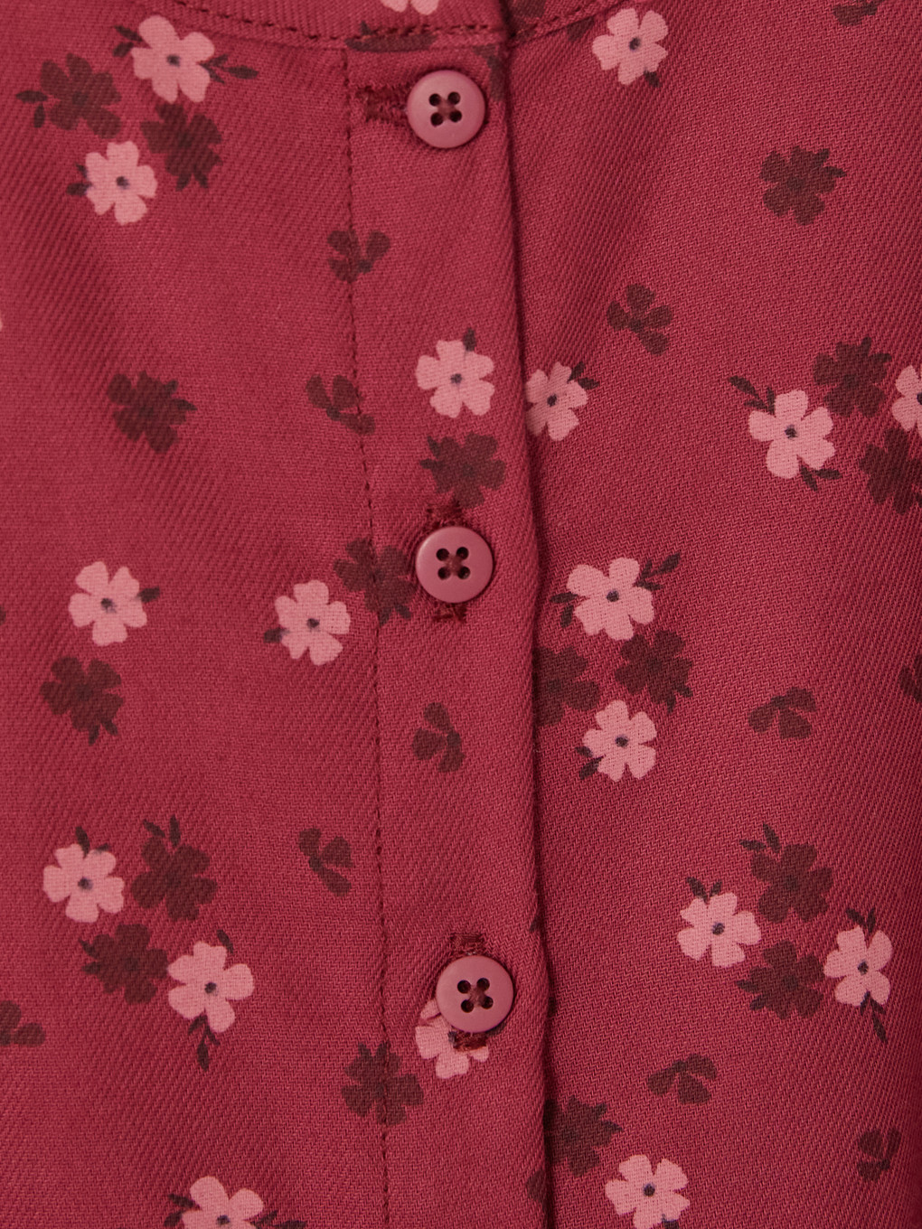 Bordo Çiçekli Kız Çocuk Gabardin Takım-2