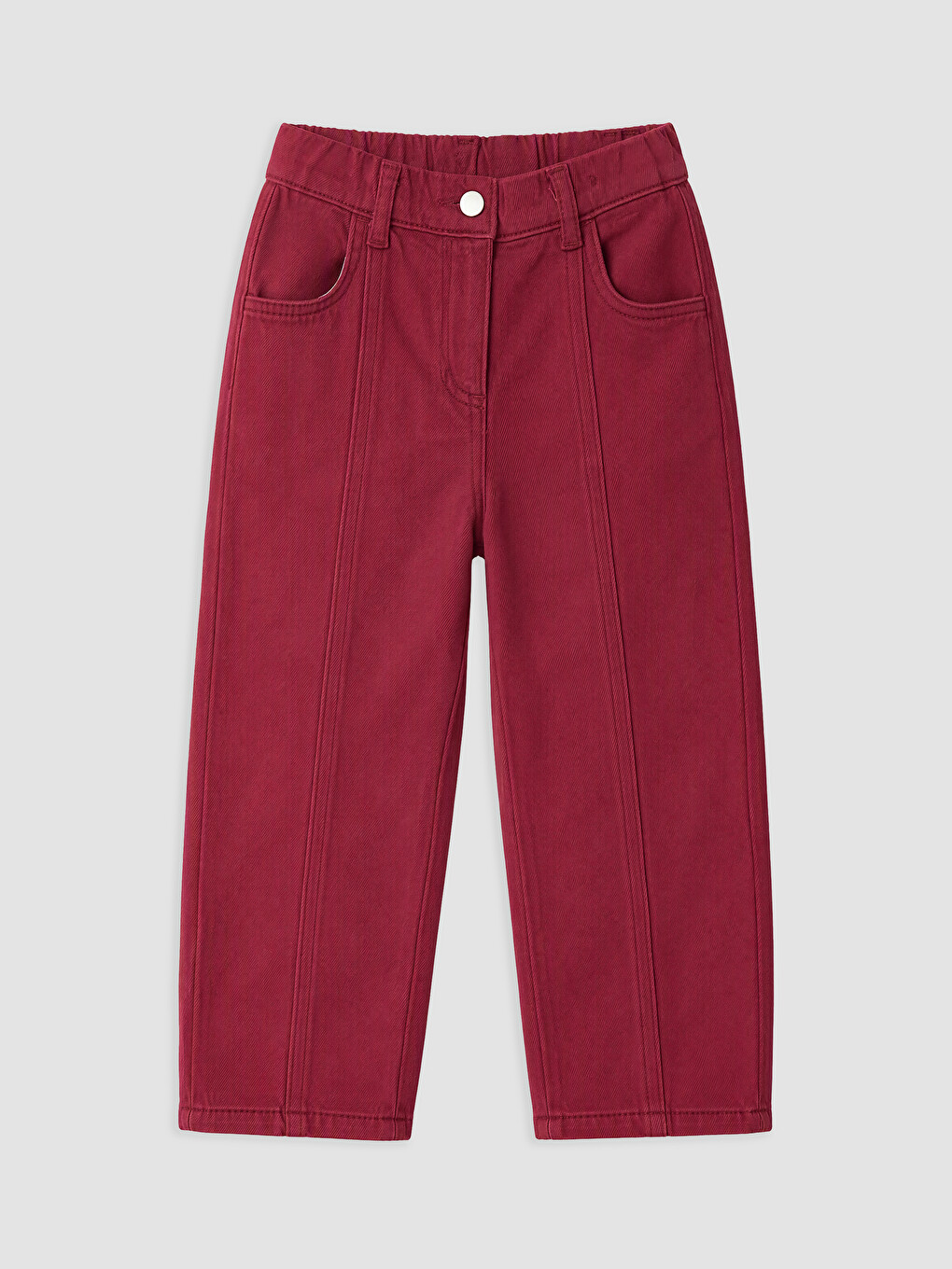 Bordo Çiçekli Kız Çocuk Gabardin Takım-4
