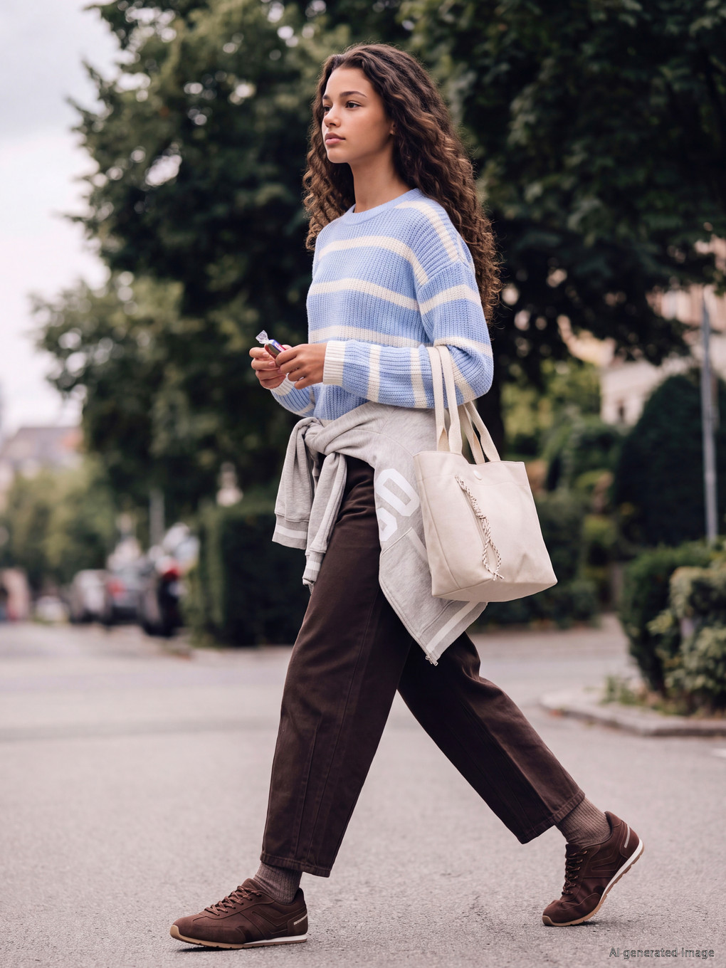 Crew Neck Girls' Knitwear Sweater-1