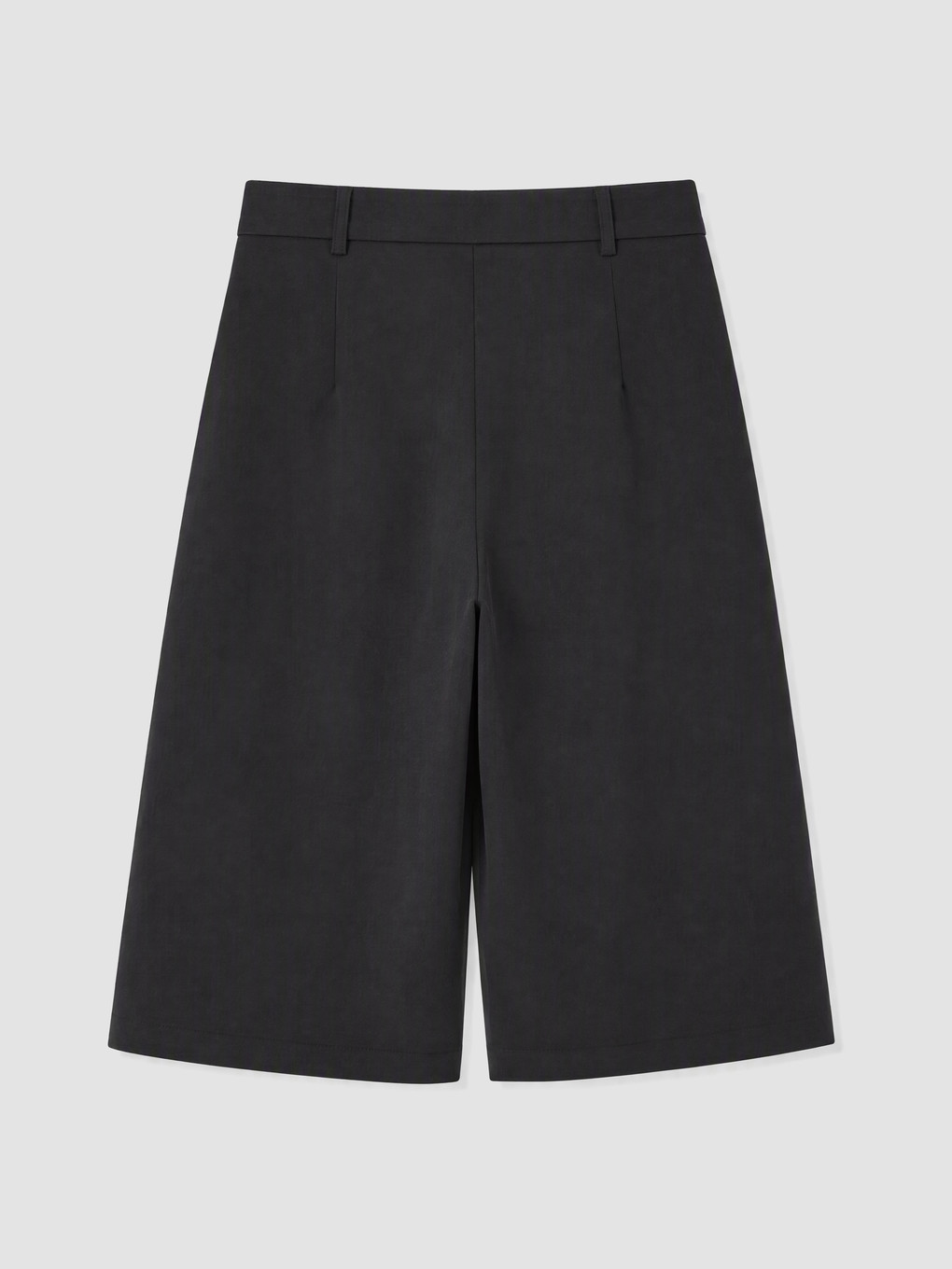 Siyah Loose Fit Pileli Şortolon-2