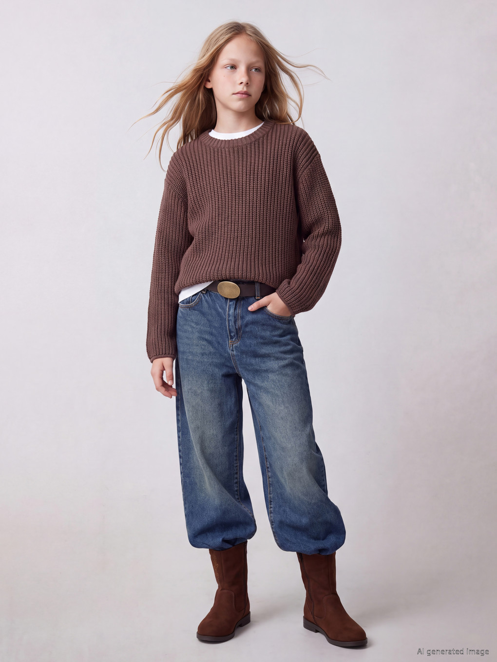 Teenage Girl Blue Jeans-3