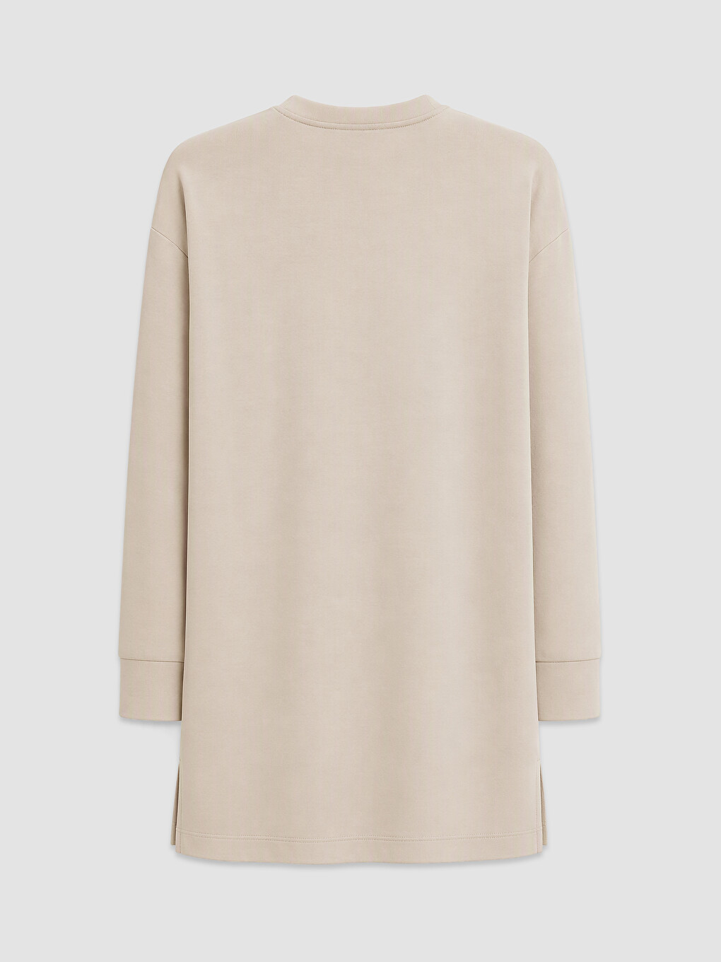 Bej Soft Touch Oversize Kadın Sweatshirt Tunik-1