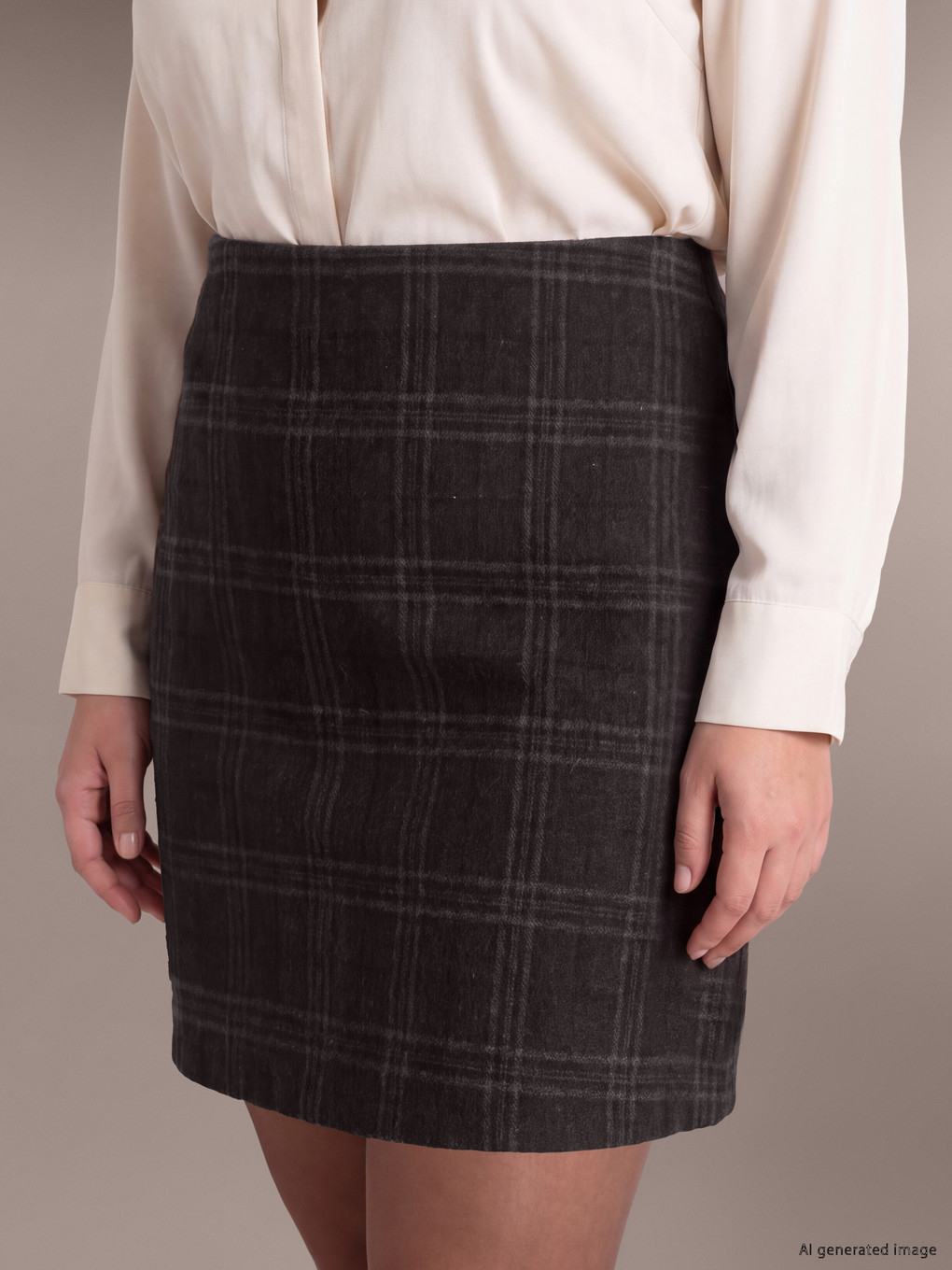 Plus Size Plaid Mini Skirt-2