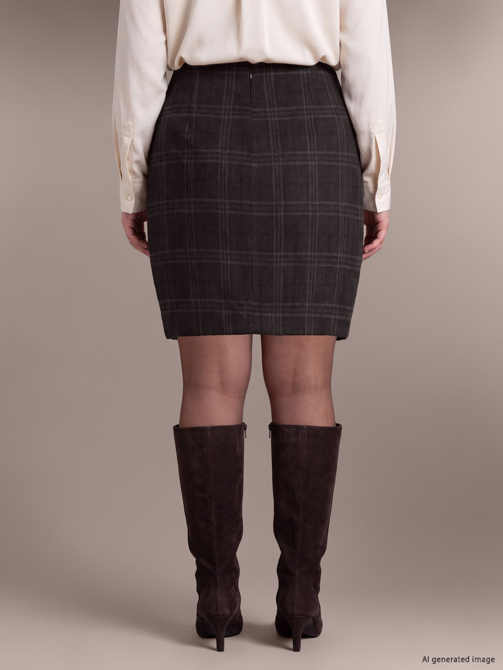 Plus Size Plaid Mini Skirt-3