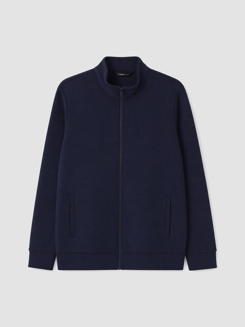 Lacivert Dik Yaka Fermuarlı Sweatshirt