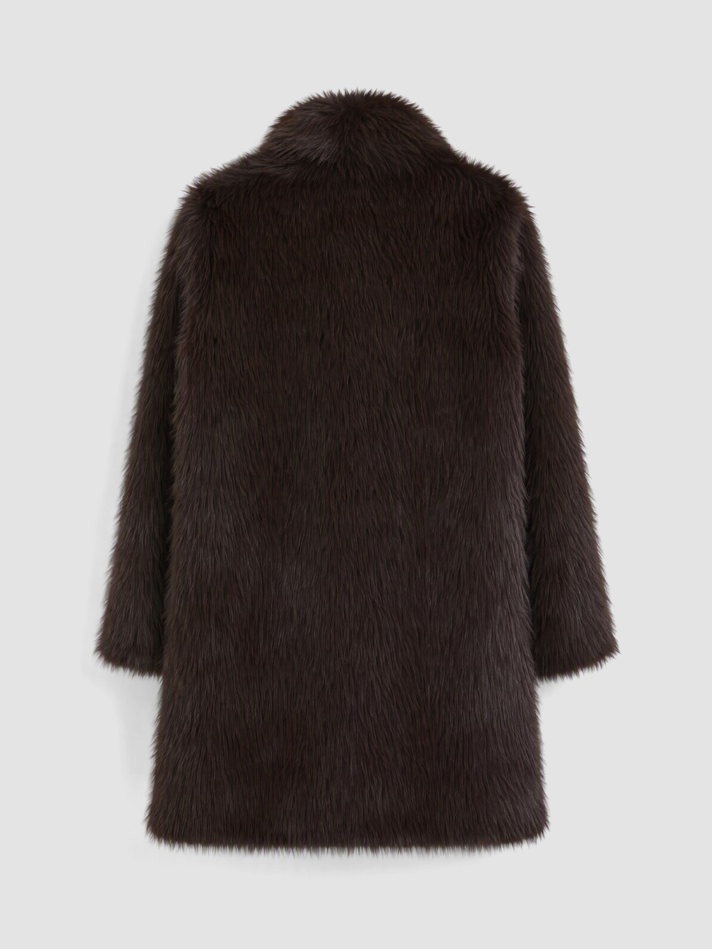 Woman Brown Faux Fur Coat-3