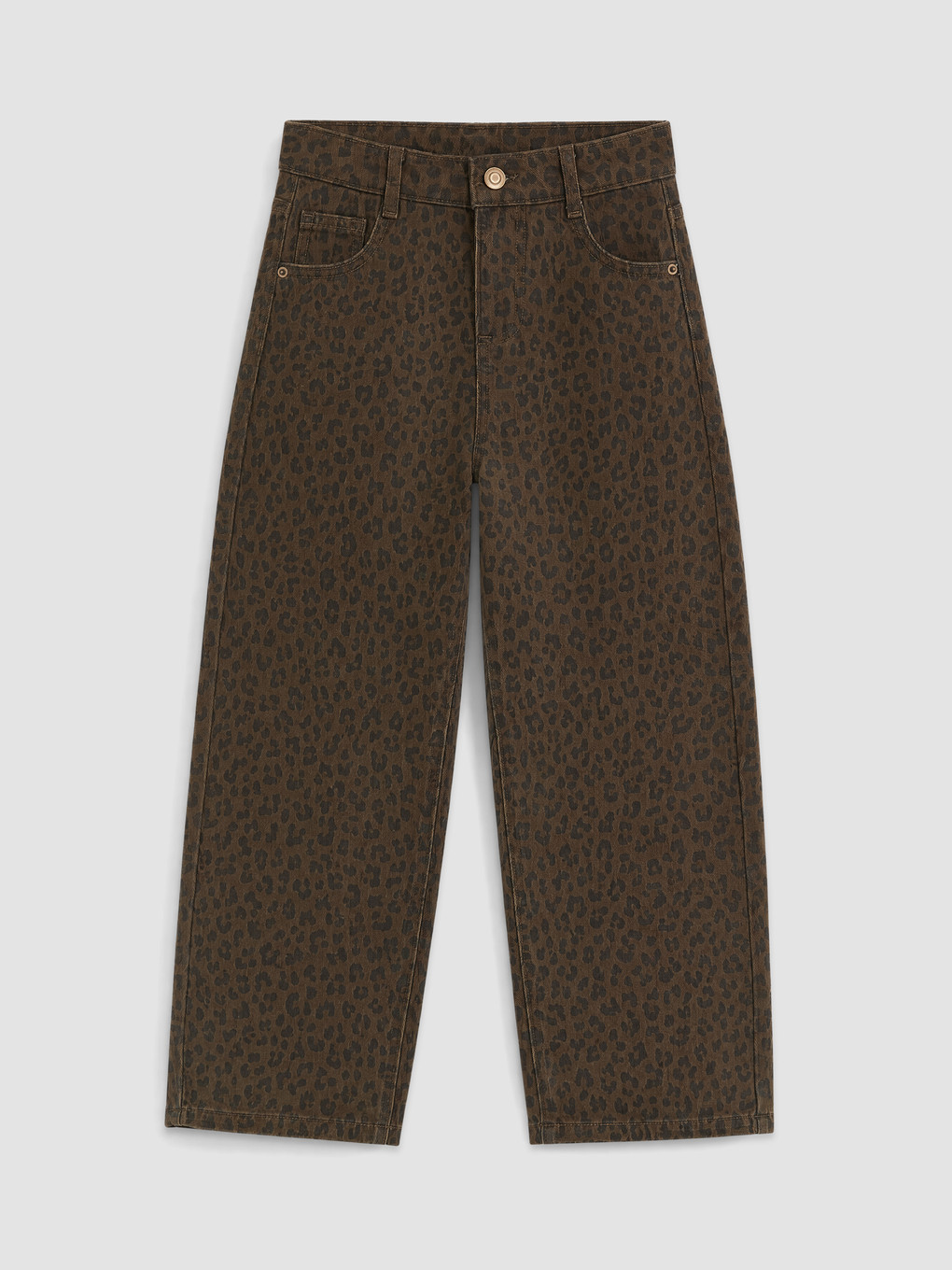 Barrel Fit Leopard Print Girls' Trousers