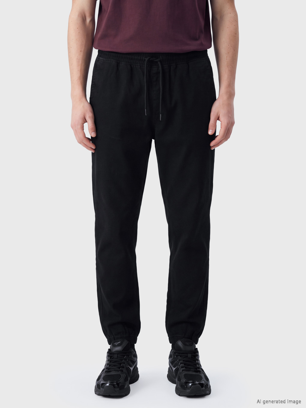 Siyah Regular Fit Erkek Jogger Pantolon-1