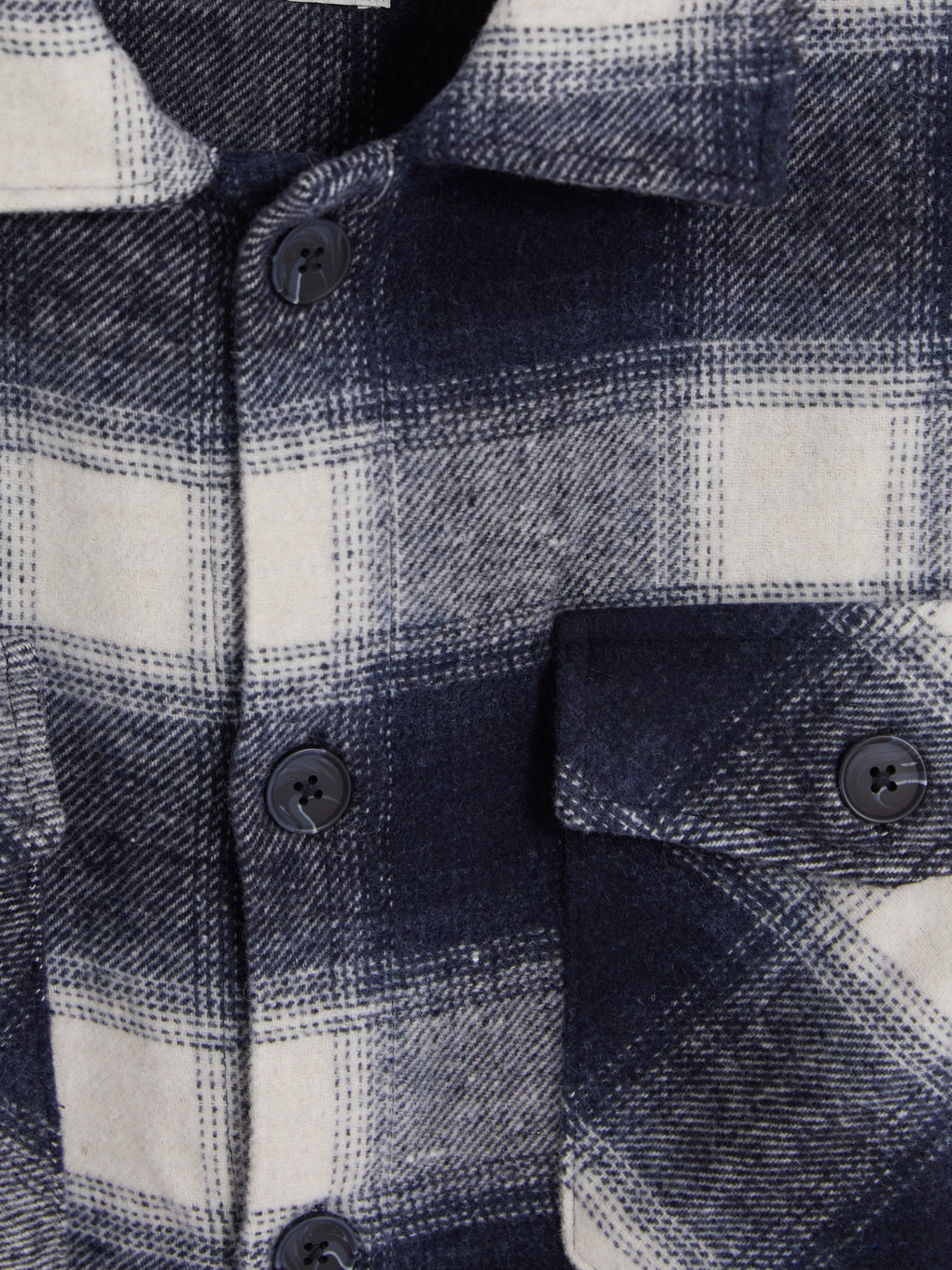 Man Navy Flannel Shirt-2