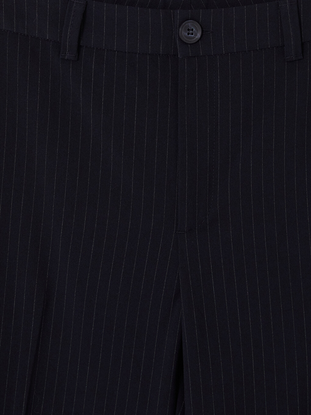 Lacivert Regular Fit Çizgili Kadın Pantolon-2