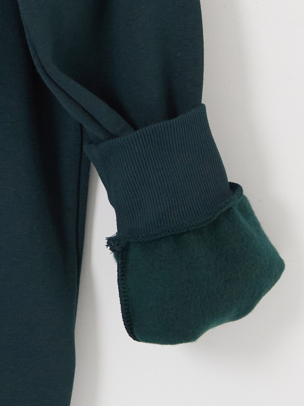 Yeşil Bisiklet Yaka Nakışlı Sweatshirt-3