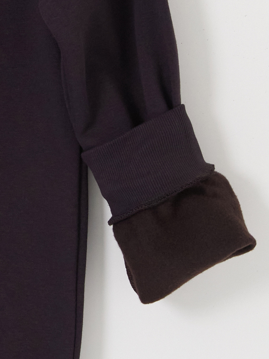 Mürdüm Bisiklet Yaka Nakışlı Sweatshirt-3