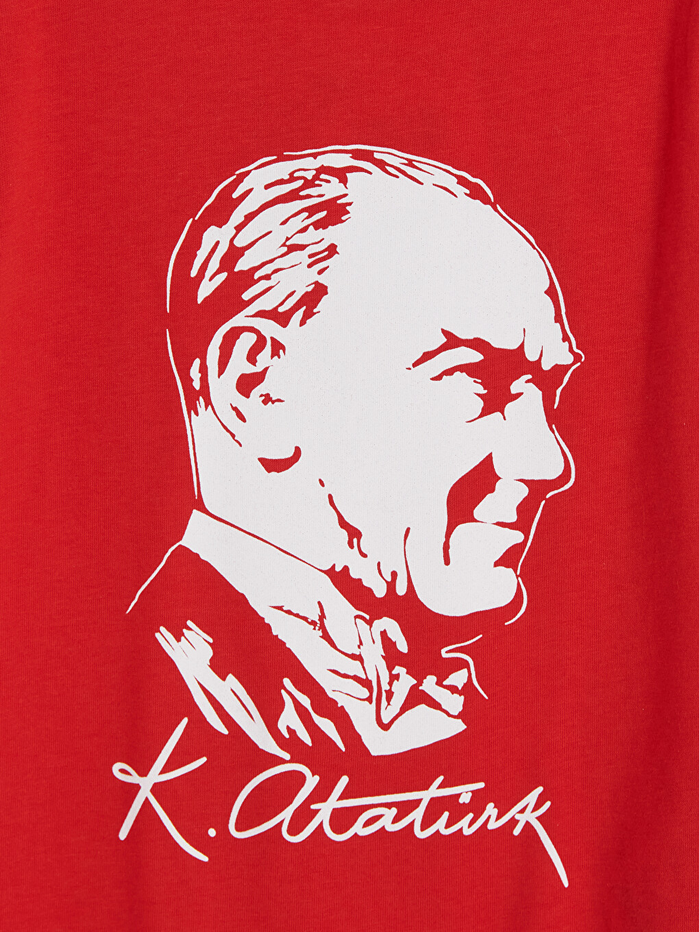 Kırmızı Atatürk Baskılı Erkek Çocuk Tişört-1