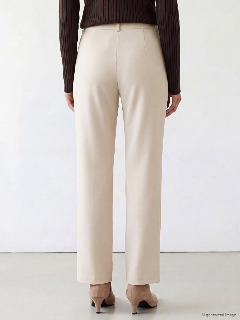 Bej Regular Fit Kadın Pantolon-3