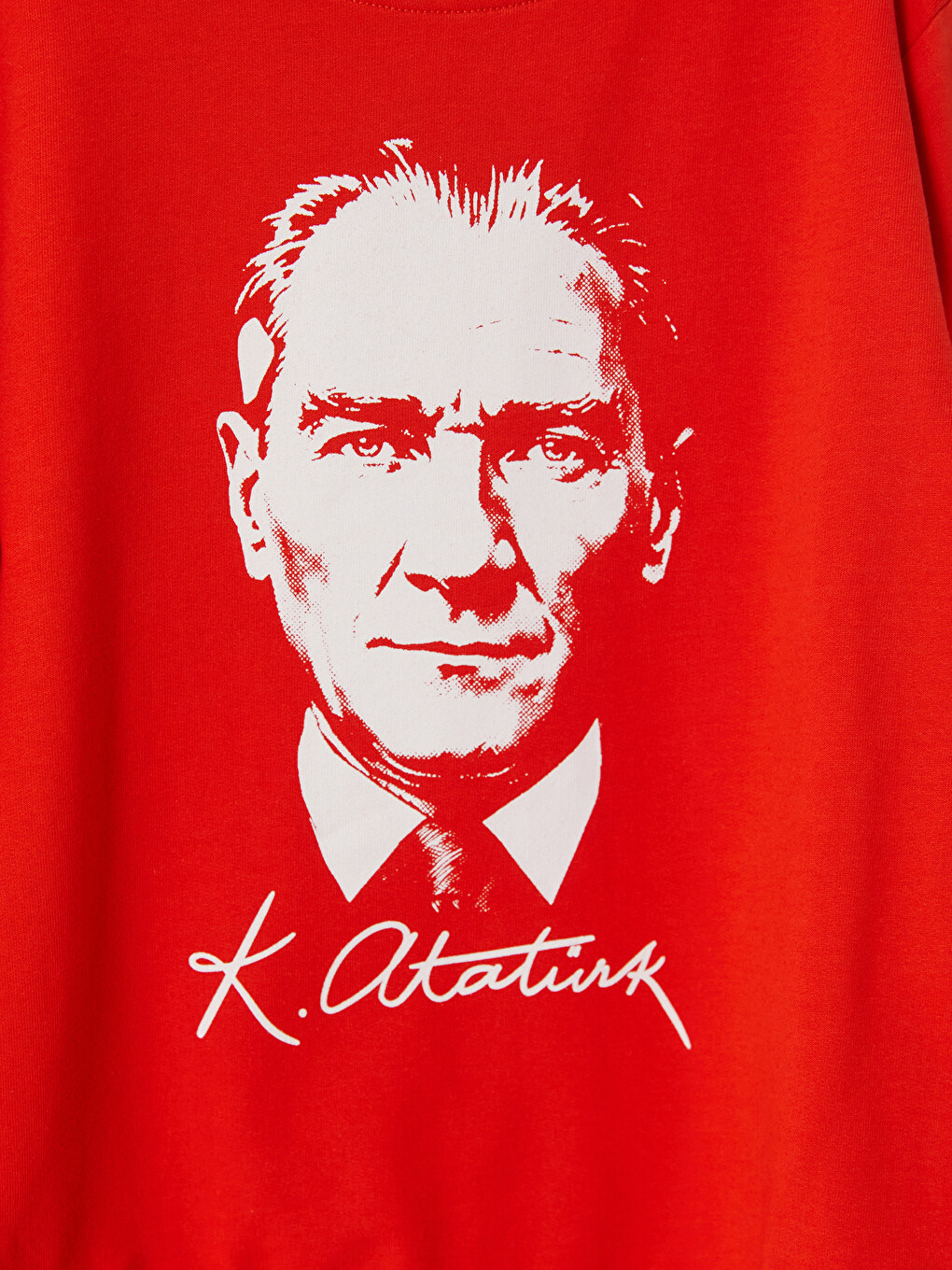 Kırmızı Atatürk Baskılı Erkek Çocuk Sweatshirt-1