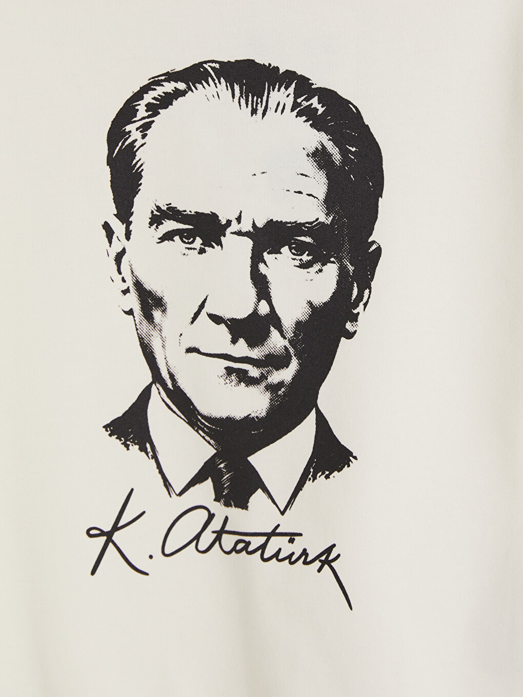 Beyaz Atatürk Baskılı Erkek Çocuk Sweatshirt-2