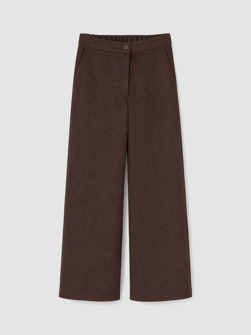 Kahverengi Beli Lastikli Geniş Paça Pantolon