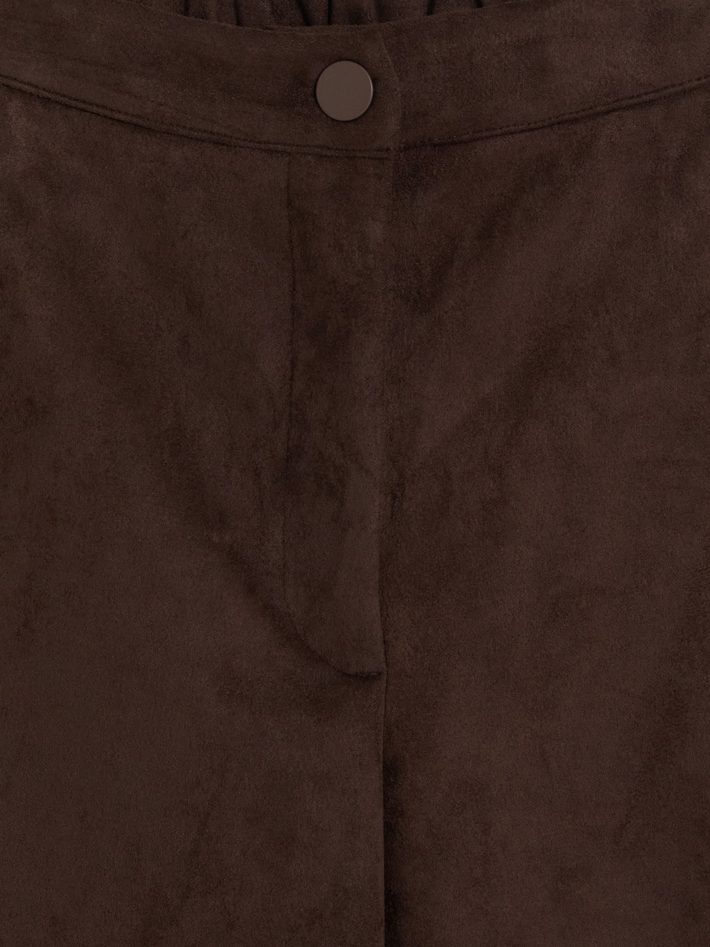 Kahverengi Beli Lastikli Geniş Paça Pantolon-1